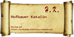 Hofbauer Katalin névjegykártya
