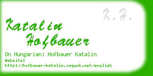 katalin hofbauer business card